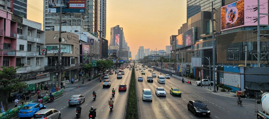 Les rues et taxis de Bangkok, en Thaïlande