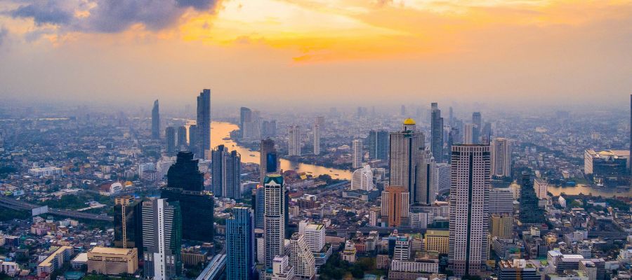 La vue depuis le Mahanakhon Skywalk à Bangkok